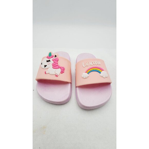 Unicorn slippers girls slide on shoes size 20/21 - Picture 1 of 7